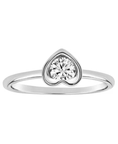 Macy's Diamond Solitaire Ring (1/5 Ct. T.w.) In 14k White Gold In Metallic