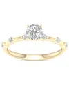 Macy's Diamond Solitaire Studded Engagement Ring (3/4 Ct. T.w.) In 14k Gold In Yellow Gold