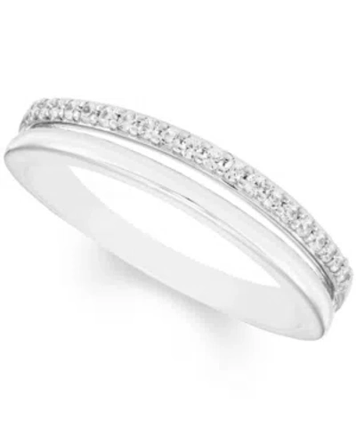 Macy's Diamond Split Band (1/8 Ct. T.w.) In 14k White And Rose Gold, 14k White And Yellow Gold Or 14k White In White Gold