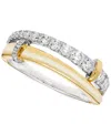 Macy's Diamond Split Double Row Band (1/2 Ct. T.w.) In 14k Two-tone Gold In Two-tone Gold
