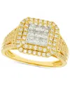 MACY'S DIAMOND SQUARE HALO CLUSTER ENGAGEMENT RING (1 CT. T.W.) IN 14K GOLD