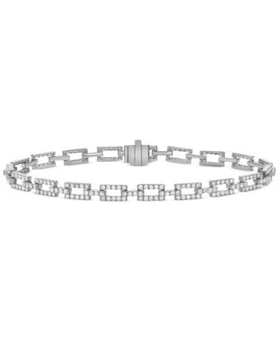 Macy's Diamond Square Link Bracelet (2 Ct. T.w.) In 14k Gold Or 14k White Gold