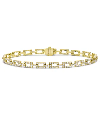 Macy's Diamond Square Link Bracelet (2 Ct. T.w.) In 14k Gold Or 14k White Gold In Yellow Gold