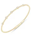 Macy's Diamond Station Bezel Flexible Bangle Bracelet (1/3 Ct. T.w.) In 10k Gold In Yellow Gold