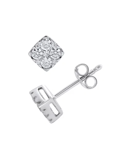 Macy's Diamond Stud Earring (1/2 Ct. T.w.) In 14k White Gold, Created For  In Metallic