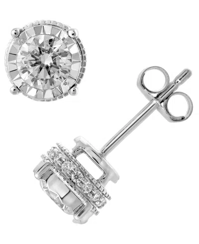Macy's Diamond Stud Earring (3/4 Ct. T.w.) In 14k White Gold In Brown