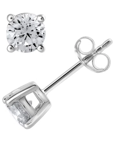 Macy's Diamond Stud Earring (5/8 Ct. T.w.) In 14k White Gold In Brown