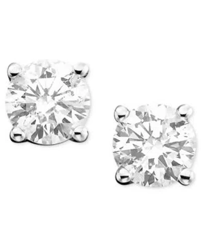 Macy's Diamond Stud Earrings 1 4 2 Ct. T.w. In 14k White Yellow Or Rose Gold In White Gold