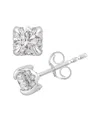 Macy's Diamond Stud Earrings (1 Ct. T.w.) In 14k White Gold In Metallic