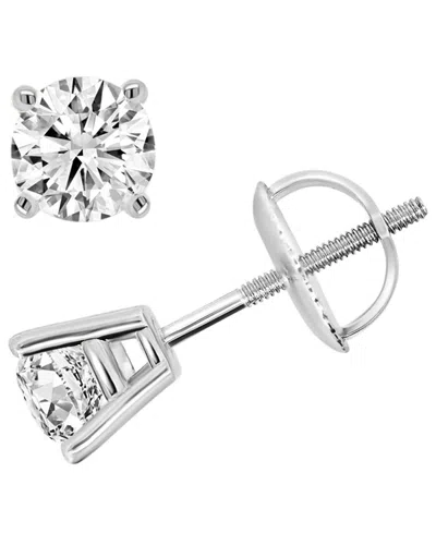 Macy's Diamond Stud Earrings (1 Ct. T.w.) In 14k White Gold In Metallic