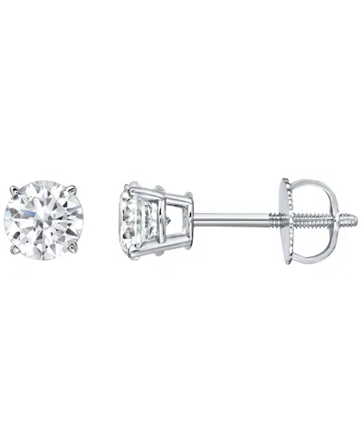 Macy's Diamond Stud Earrings (1 Ct. T.w.) In 14k White Gold In Metallic