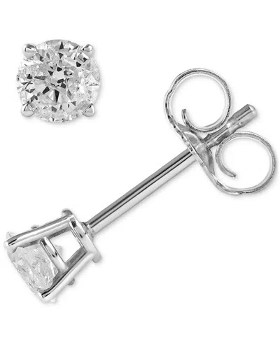 Macy's Diamond Stud Earrings (1/4 Ct. T.w.) In 10k White Or Yellow Gold In White Gold