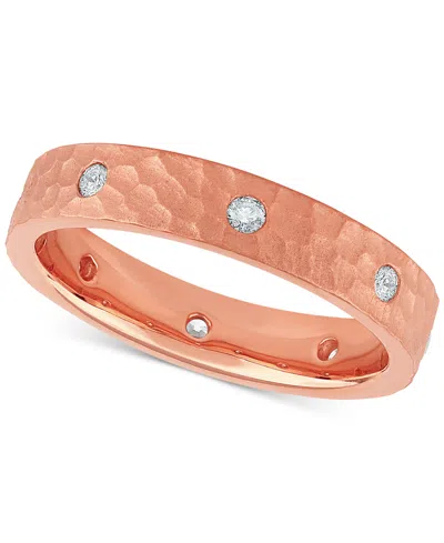 Macy's Diamond Studded Textured Band (1/4 Ct. T.w.) In Platinum Or 14k Gold