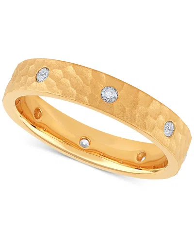 Macy's Diamond Studded Textured Band (1/4 Ct. T.w.) In Platinum Or 14k Gold