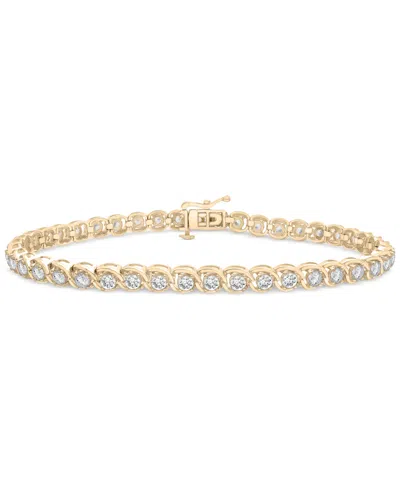 Macy's Diamond Swirl Link Tennis Bracelet (3 Ct. T.w) In 10k Gold, Exclusively At  In Yellow Gold
