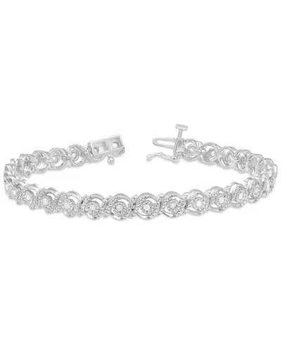 Macy's Diamond Swirl Tennis Bracelet (1/2 Ct. T.w.) In Sterling Silver