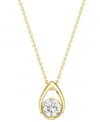 Macy's Diamond Tear-shape Pendant Necklace (1/6 Ct. T.w.) In 14k Yellow Gold, 16" + 2" Extender