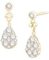 Macy's Diamond Teardrop Cluster Drop Earrings (3/4 Ct. T.w.) In 14k Gold In Yellow Gold