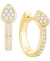 Macy's Diamond Teardrop Cluster Small Hoop Earrings (1/5 Ct. T.w.) In 10k Gold In Yellow Gold