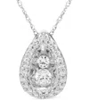 Macy's Diamond Teardrop Pendant Necklace (1/4 Ct. T.w.) In 10k White Gold In White Gold