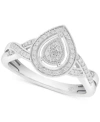 Macy's Diamond Teardrop Ring (1/5 Ct. T.w.) In Sterling Silver In Sterling Silver