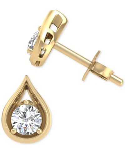 Macy's Diamond Teardrop Shape Stud Earrings (3/8 Ct. T.w.) In 14k Gold
