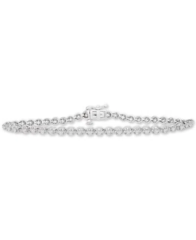 Macy's Diamond Tennis Bracelet (1-1/5 Ct. T.w.) In 14k White Gold Or 14k Yellow Gold, 9" In Metallic