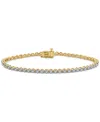 Macy's Diamond Tennis Bracelet (1 Ct. T.w.) In 10k Yellow Gold In Yellow Gold
