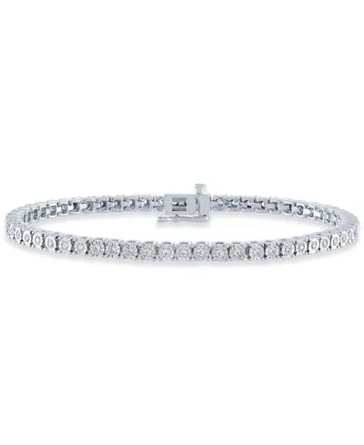 MACY'S DIAMOND TENNIS BRACELET (1 CT. T.W.) IN STERLING SILVER, 14K GOLD-PLATED STERLING SILVER OR 14K ROSE