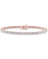 Macy's Diamond Tennis Bracelet (1 Ct. T.w.) In Sterling Silver, 14k Gold-plated Sterling Silver Or 14k Rose In Rose Gold-plated Sterling Silver