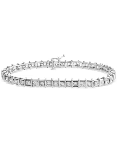 Macy's Diamond Tennis Bracelet (2-1/2 Ct. T.w.) In 14k White Or Yellow Gold, 9" In Silver