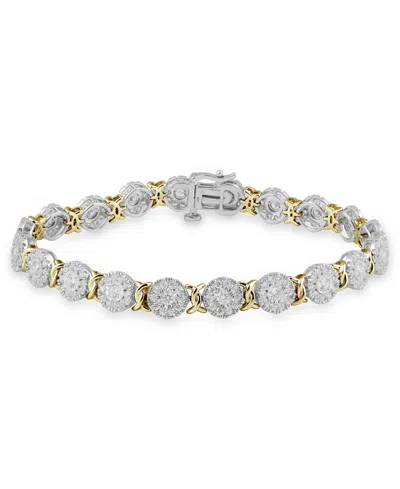 Macy's Diamond Tennis Bracelet (4 Ct. T.w.) In 10k White & Yellow Gold In White  Yellow Gold