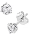 Macy's Diamond Three Prong Stud Earrings (1 Ct. T.w.) In 14k White Gold In White Gold