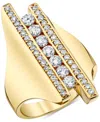 Macy's Diamond Three Row Asymmetric Statement Ring (1 Ct. T.w.) In 14k Gold In Gold