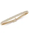 Macy's Diamond Three-row Bracelet (4-3/8 Ct. T.w.) In 14k White Or Yellow Gold, 8" In Yellow Gold