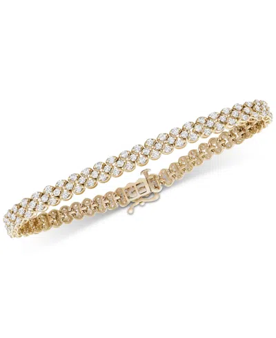 Macy's Diamond Three-row Bracelet (4-3/8 Ct. T.w.) In 14k White Or Yellow Gold, 8"