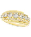 Macy's Diamond Three Row Ring (1/2 Ct. T.w.) In 14k Gold In Gold