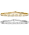 Macy's Diamond Three Row Tennis Bracelet Collection 3 1 2 Ct. T.w. 5 1 4 Ct. T.w. In 14k White Or Yellow Go In Multi