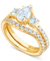 Macy's Diamond Three-stone Bridal Set (2-1/4 Ct. T.w.) In 14k Yellow Gold In Yellow Gold