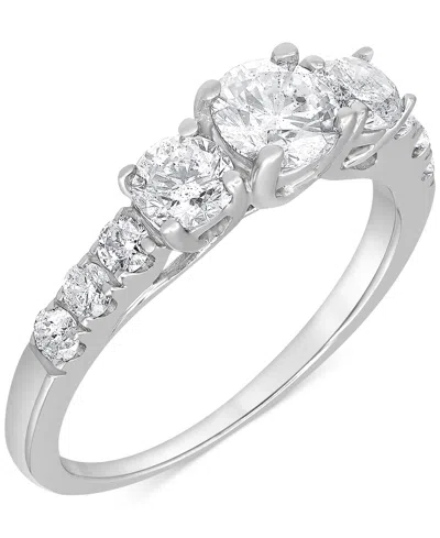 Macy's Diamond Three Stone Engagement Ring (1-1/2 Ct. T.w.) In 14k White Gold