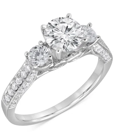 Macy's Diamond Three Stone Engagement Ring (1-3/4 Ct. T.w.) In 14k White Gold
