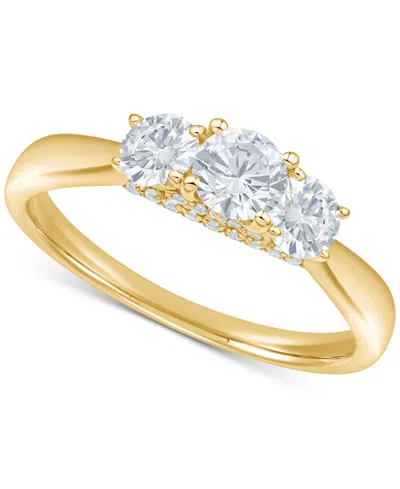 Macy's Diamond Three Stone Engagement Ring (1 Ct. T.w.) In 14k Gold