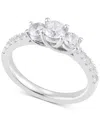 Macy's Diamond Three Stone Engagement Ring (1/2 Ct. T.w.) In 14k White Gold In White Gold
