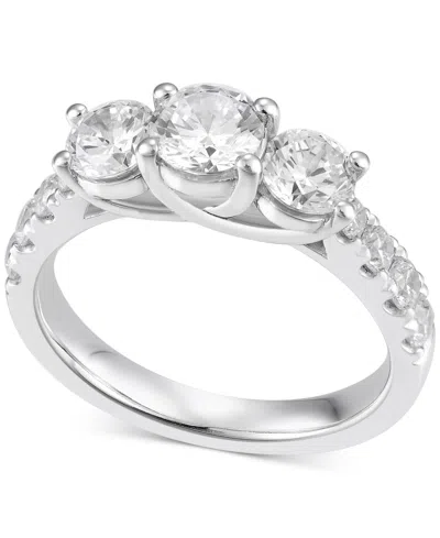 Macy's Diamond Three Stone Engagement Ring (2 Ct. T.w.) In 14k White Gold