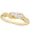 Macy's Diamond Three Stone Twist Engagement Ring (1/2 Ct. T.w.) In 14k Gold In Yellow Gold
