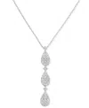 Macy's Diamond Tiered 18" Pendant Necklace (1/2 Ct. T.w.) In 10k White Gold In Gold