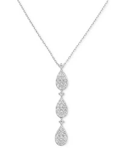 Macy's Diamond Tiered 18" Pendant Necklace (1/2 Ct. T.w.) In 10k White Gold