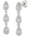 Macy's Diamond Tiered Earrings (1/2 Ct. T.w.) In 10k White Gold In Brown