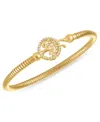 Macy's Diamond Tree Of Life Bangle Bracelet (1/5 Ct. T.w.) In 14k Gold Over Sterling Silver