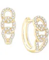 Macy's Diamond Triple Link Hoop Earrings (1/4 Ct. T.w.) In 10k Gold In Yellow Gold